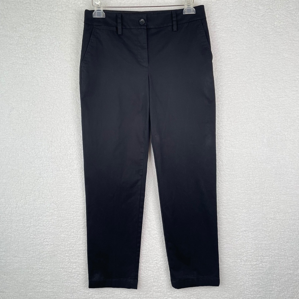 Talbots The Perfect Chino Pants Womens 4 Black Slim Ankle Stretch Cotton Twill